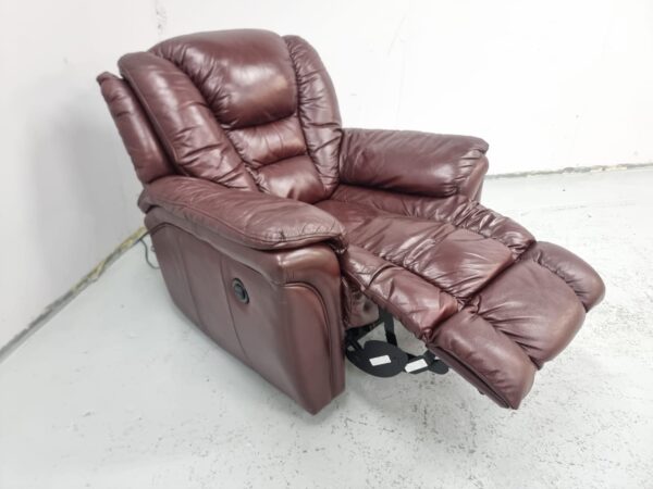 Dfs Supreme Oxblood Full Leather Electric Recliner Chair - Image 3