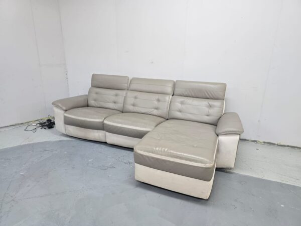 Harvey's Leather and Suede 3 Seater Electric Recliner Chaise - Image 2