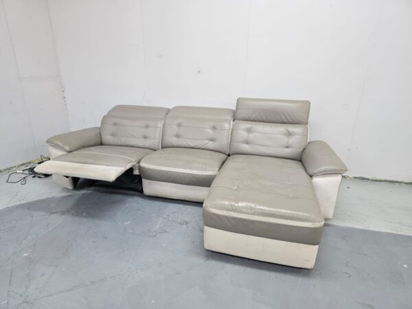Harvey's Leather and Suede 3 Seater Electric Recliner Chaise - Image 6