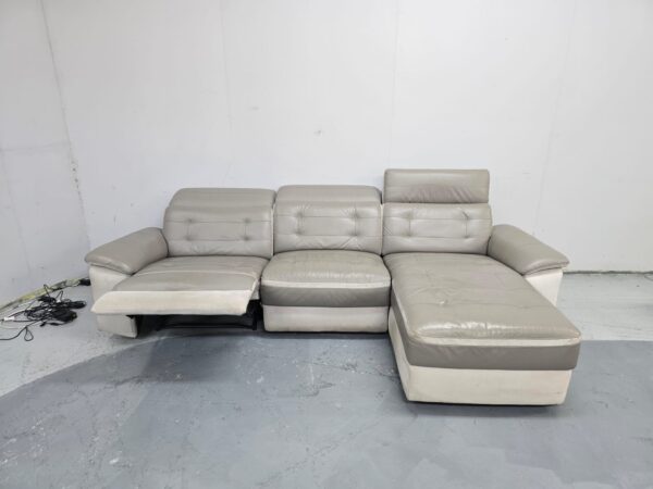Harvey's Leather and Suede 3 Seater Electric Recliner Chaise - Image 5
