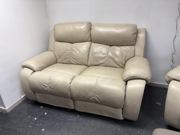 Dfs Cream Leather 2 Seater Recliner Sofa - Image 3