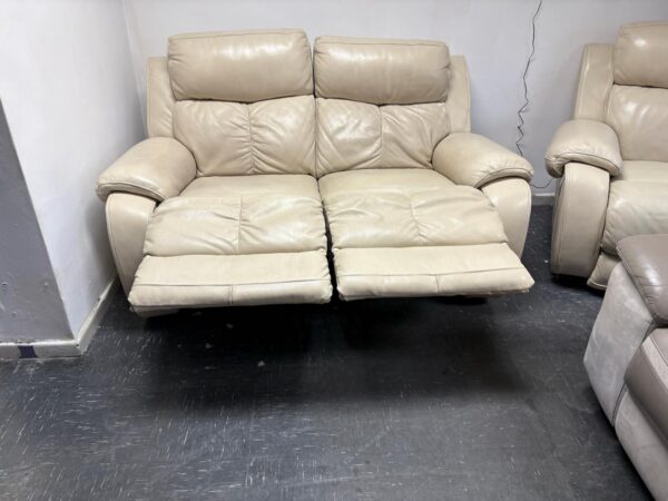 Dfs Cream Leather 2 Seater Recliner Sofa - Image 5