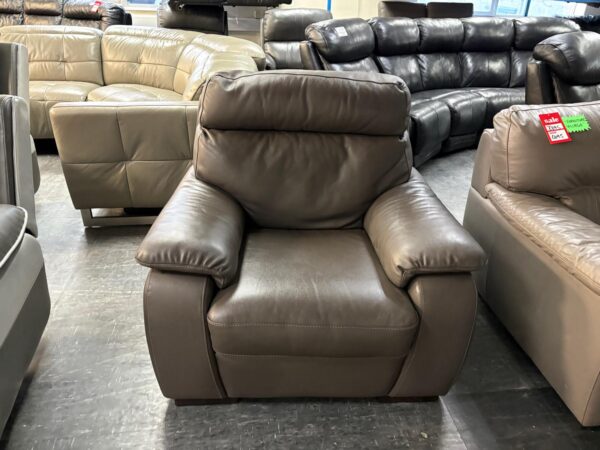 Italian Leather Grey Single Chair