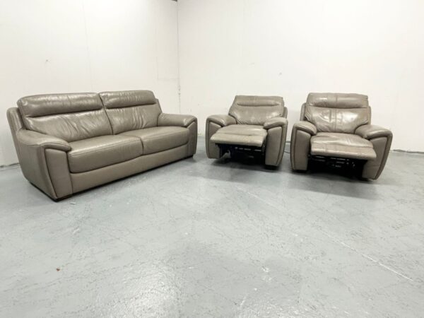 Sofology Leather 3 Piece Suite Sofa and Electric Recliner Chairs - Image 5