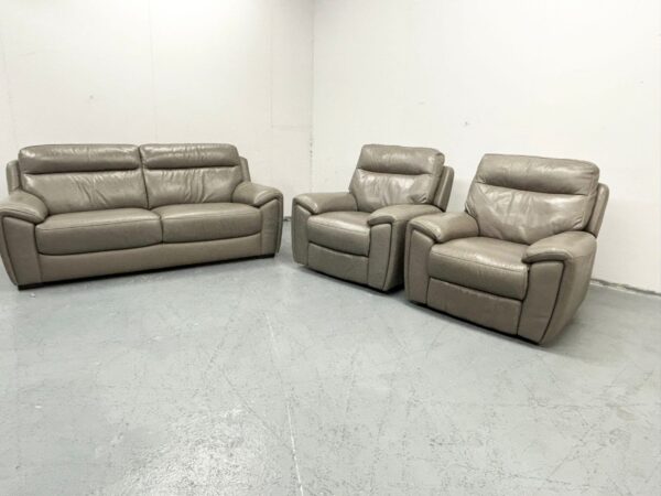 Sofology Leather 3 Piece Suite Sofa and Electric Recliner Chairs