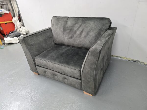 Grey Suede Love Seat - Image 2