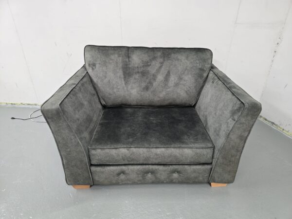 Grey Suede Love Seat - Image 3