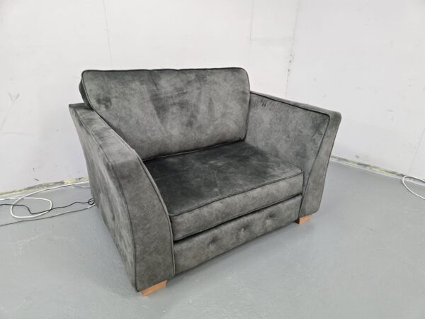 Grey Suede Love Seat - Image 4