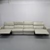Grey Leather Big 4 Seater Electric Recliner Sofa - Image 5