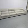 Grey Leather Big 4 Seater Electric Recliner Sofa - Image 2