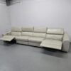 Grey Leather Big 4 Seater Electric Recliner Sofa - Image 6