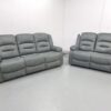 Alva Grey Fabric 3 and 2 Seater Electric Recliner Sofas with Cup Holders and USB - Image 4