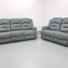 Alva Grey Fabric 3 and 2 Seater Electric Recliner Sofas with Cup Holders and USB - Image 3