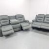 Alva Grey Fabric 3 and 2 Seater Electric Recliner Sofas with Cup Holders and USB - Image 5