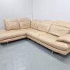 Sofology Beige Full Leather Corner Sofa with Adjustable Headrests - Image 2