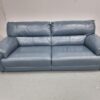 Blue Leather 3 Seater Sofa
