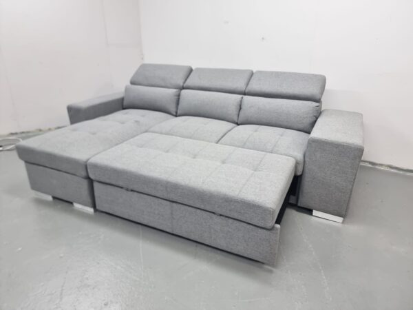 Brand New Artemis Grey Fabric Universal Corner Sofabed - Image 5