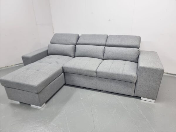 Brand New Artemis Grey Fabric Universal Corner Sofabed - Image 3