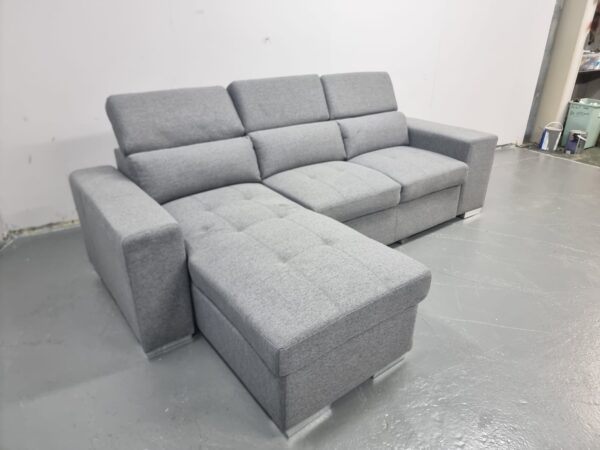 Brand New Artemis Grey Fabric Universal Corner Sofabed - Image 2