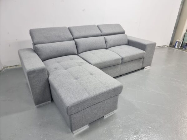 Brand New Artemis Grey Fabric Universal Corner Sofabed