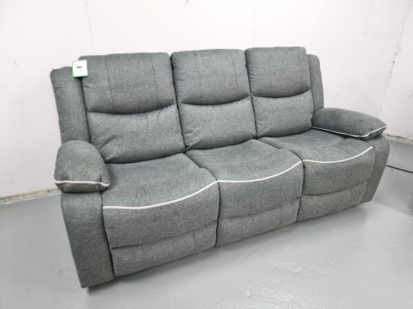 Harald Grey Fabric 3 Seater Electric Recliner Sofa with USB - Image 5