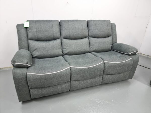 Harald Grey Fabric 3 Seater Electric Recliner Sofa with USB - Image 2