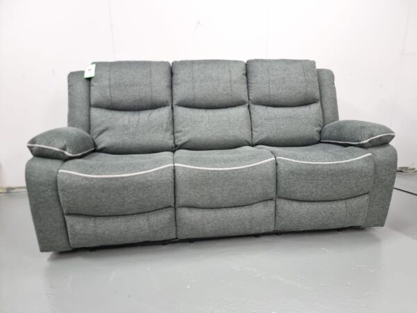 Harald Grey Fabric 3 Seater Electric Recliner Sofa with USB