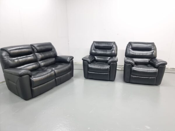 Ex Display Lazyboy Leather 3 Piece Suite Sofa and Chairs - Image 3