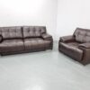 Full Leather 4 and 1 Seater Sofa and Chair - Image 5