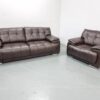 Full Leather 4 and 1 Seater Sofa and Chair - Image 4