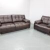 Full Leather 4 and 1 Seater Sofa and Chair - Image 6