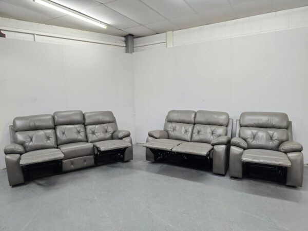 Cody Leather 3 Piece Suite Manual Recliner Sofas and Chair - Image 4
