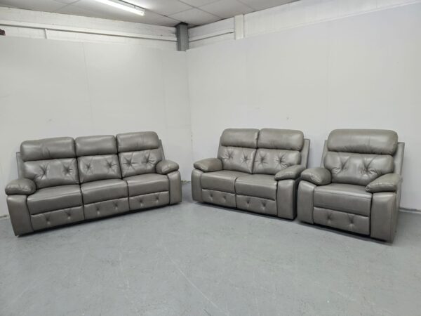 Cody Leather 3 Piece Suite Manual Recliner Sofas and Chair