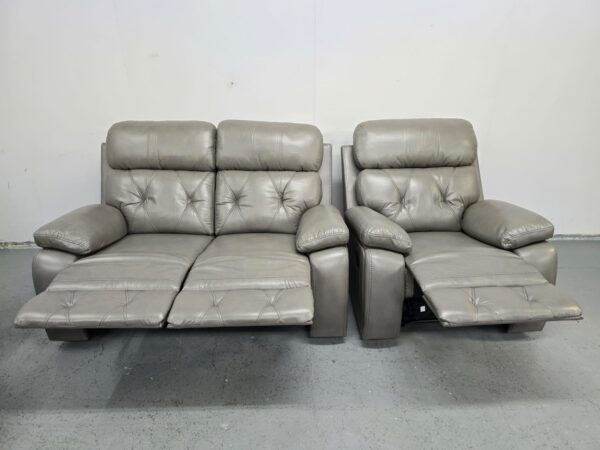 Cody Leather 3 Piece Suite Manual Recliner Sofas and Chair - Image 8