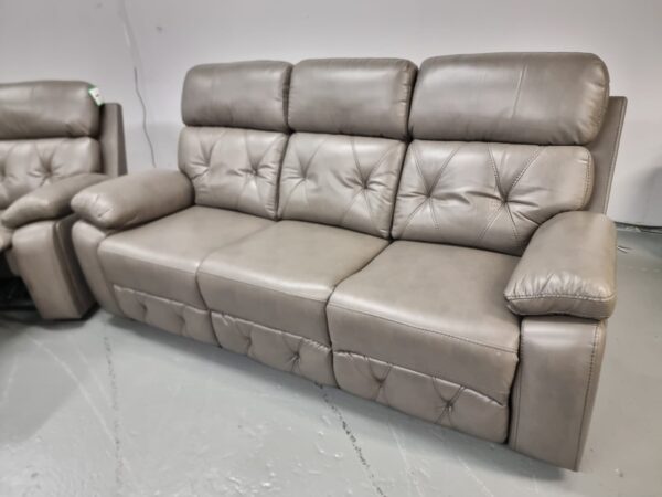 Cody Leather 3 Seater Manual Recliner Sofa - Image 3