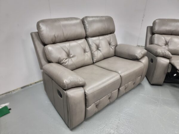 Cody Leather 2 Seater Manual Recliner Sofa - Image 2