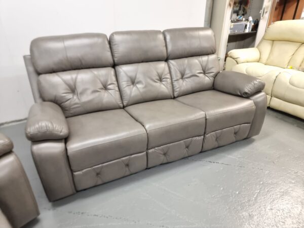 Cody Leather 3 Seater Manual Recliner Sofa - Image 2