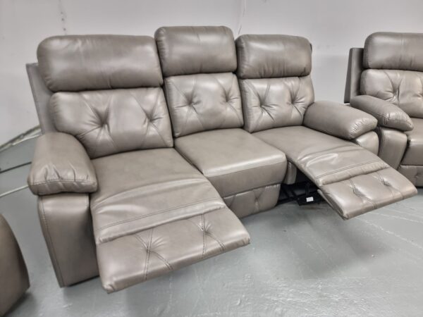 Cody Leather 3 Seater Manual Recliner Sofa - Image 4