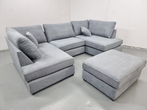 Carnaby Grey U Shape Corner Sofa - Image 2