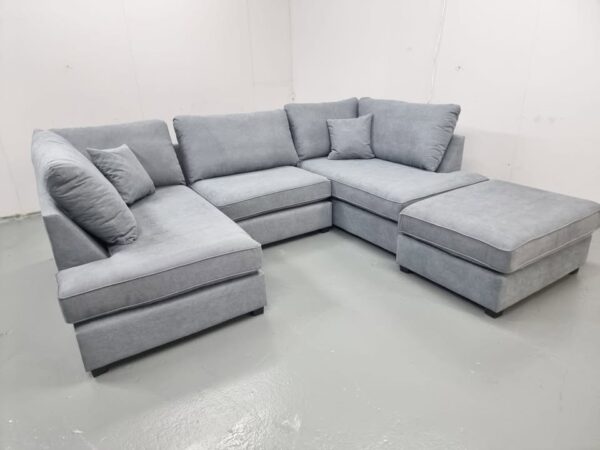 Carnaby Grey U Shape Corner Sofa - Image 4