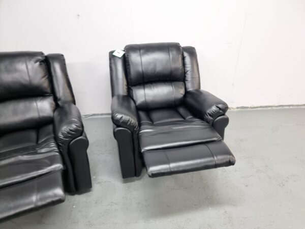 Suzi Black 2 and 1 Seater Manual Recliner Sofa and Chair - Image 9