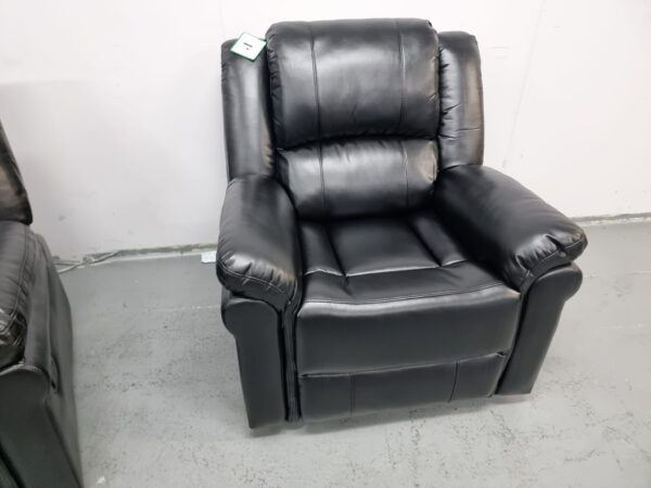 Suzi Black 2 and 1 Seater Manual Recliner Sofa and Chair - Image 6