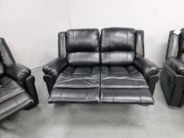 Suzi Black 2 and 1 Seater Manual Recliner Sofa and Chair - Image 8