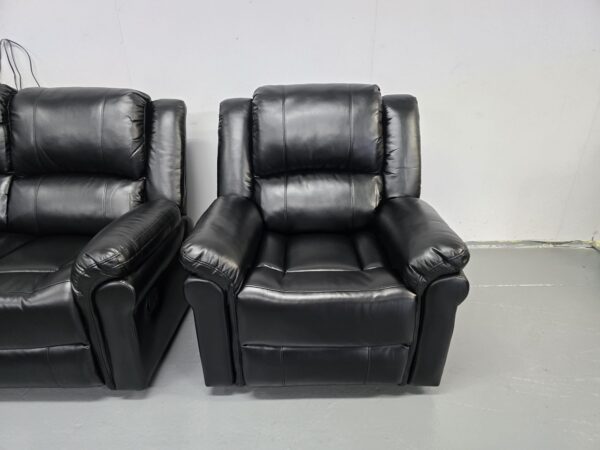 Suzi Black Leather Manual Recliner Chair - Image 5