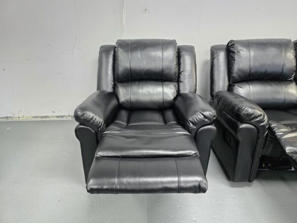 Suzi Black Leather Manual Recliner Chair - Image 3