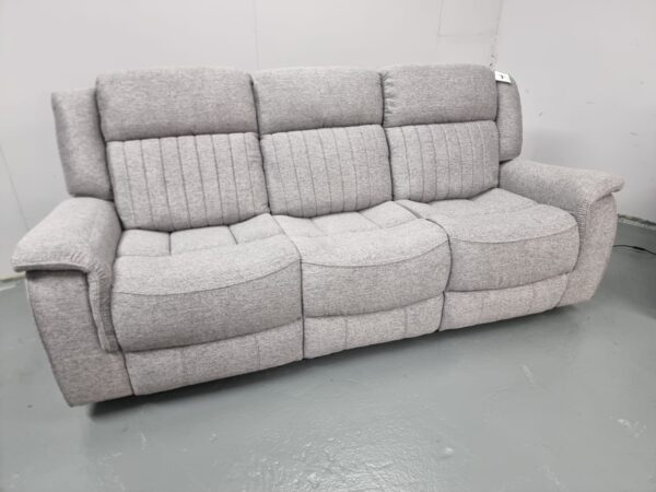 Linden Grey Fabric 3 Seater Electric Recliner Sofa with USB - Image 2