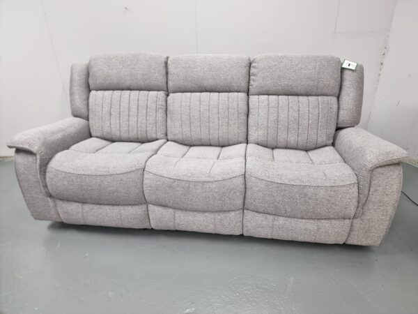 Linden Grey Fabric 3 and 2 Seater Electric Recliner Sofas with Cup Holders and USB - Image 8