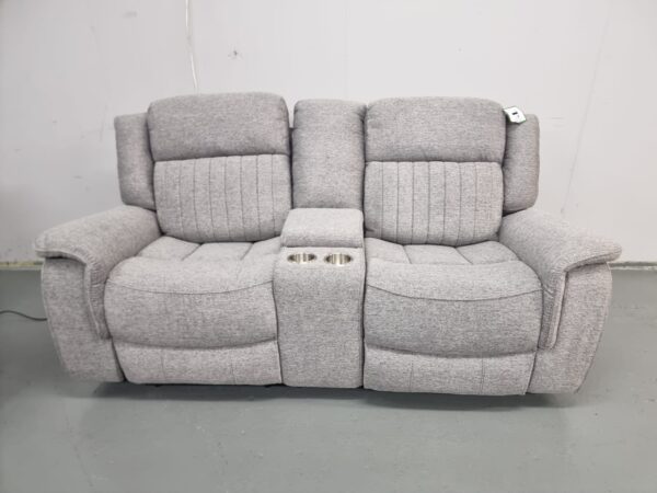 Linden Grey Fabric 3 and 2 Seater Electric Recliner Sofas with Cup Holders and USB - Image 10