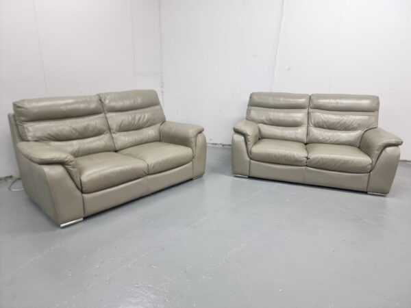 Furniture Village Leather 2 and 2 Seater Sofas - Image 2