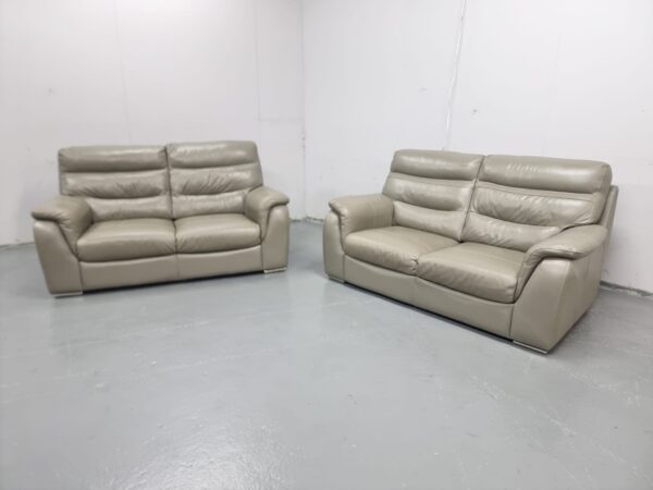 Furniture Village Leather 2 and 2 Seater Sofas - Image 3